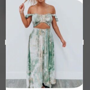 Malibu Bum Tie Dye smocked skirt set